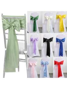 10 chiếc dây ruy băng satin trang trí ghế cưới, nơ buộc ghế, thích hợp cho tiệc cưới, tiệc chiêu đãi, trang trí nhà cửa, có thể dùng cho đồ thủ công Giáng sinh, váy khiêu vũ, túi vải organza, đồ thủ công tự làm, trang trí nhà cửa. - Nhiều màu - Xem 2