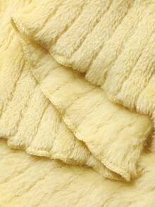 DAZY Women's Long Striped Textured Fleece Robe With Ruffle Hem, Autumn/Winter, Fall Winter Pajama, Cozy Outfit