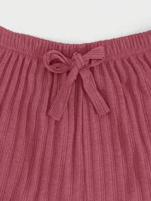 EURMUSE 100%Cotton 3 Pcs Solid Knit Pant Set Comfortable Pants Wide Leg Pajama Pants Pajama Bottoms Ribbed Knit Pants - Multicolor - View 4