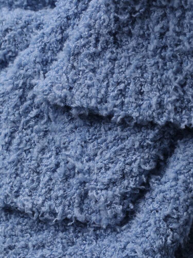 Women's Loose Textured Half Fleece Knit Fluffy Lounge Set, Fall Winter Clothes, Cozy Outfit