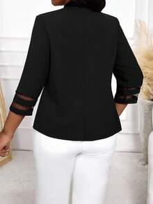 SHEIN Lady 秋冬大码女式时尚优雅休闲网眼拼布西装外套