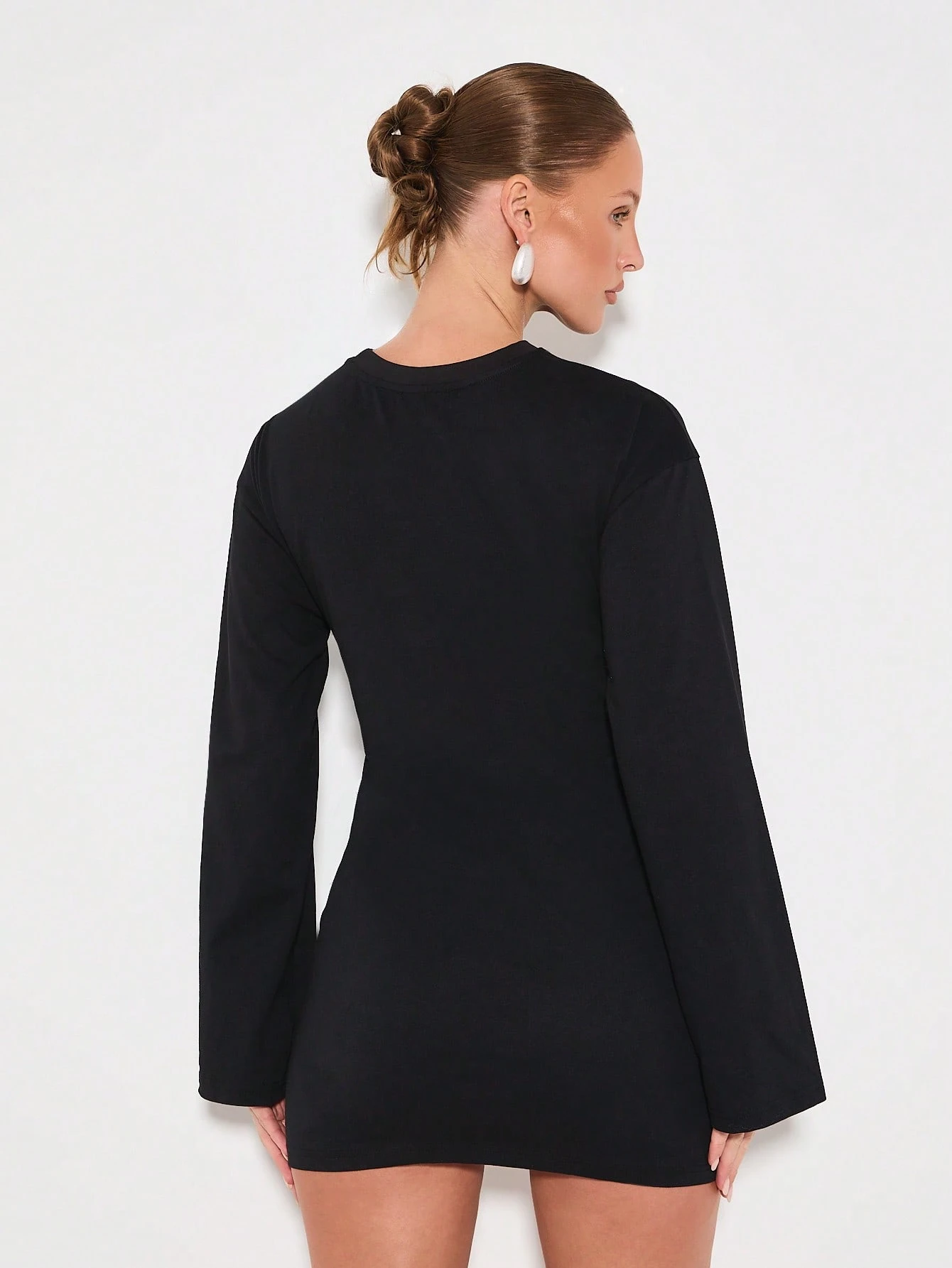 KIZN Corset Detail Long Sleeve Mini Dress