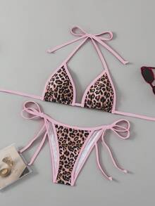 Swim Vcay 2 Stücke Damen Leopard Muster Bademode Set, einfach & modern, Sommer