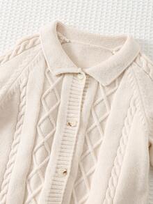 Cozy Pixies Baby Boy Cable Knit Collar Cardigan Fall Winter