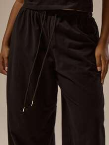 MUSERA Pantaloni con coulisse in vita, taglia comoda, solo basici eleganti e sexy, adatti per l'autunno e l'inverno, per curve