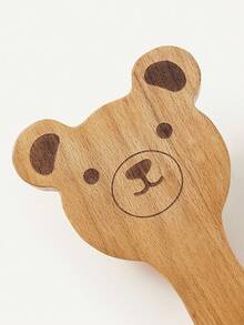 Cozy Pixies 2 Pieces Set Of Baby Care Tools, Wool Bear Wooden Comb Brush, Gift Box Set, Newborn Comb Brush.