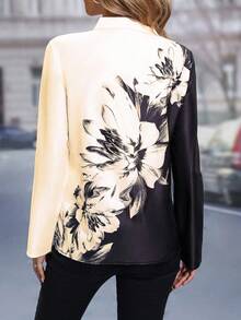 EMERY ROSE Camisa holgada de mujer de manga larga, minimalista y versátil para uso casual y de negocios - Albaricoque - Ver 2