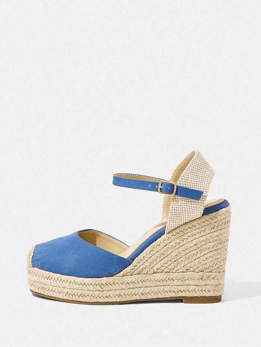 Styleloop Women's Fashion Silver Wedge Heel Thick Strap Sandals, Suitable For Christmas, Halloween, Music Festivals, Autumn