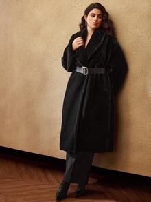 MOTF PREMIUM 秋冬款大码保暖柔软仿皮草大衣（无腰带）