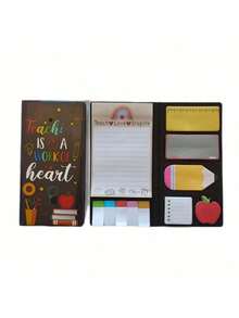 1 件教师节派对备忘录簿、派对礼物、卡通备忘录、备忘录套装、教师定制自粘备忘录、办公用品便利贴纸组合、教师节礼物 - 彩色 - 查看 6