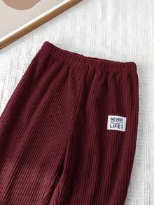 Cozy Pixies Pantaloni casual per bambino in velluto a coste di colore unito con vita elastica