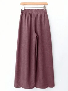 Rusticease 女士纯色松紧腰阔腿宽松休闲裤