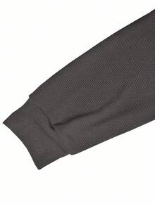 SHEIN 女式心形印花长袖短款上衣和紧身裤休闲两件套，秋季 - 灰色 - 查看 3