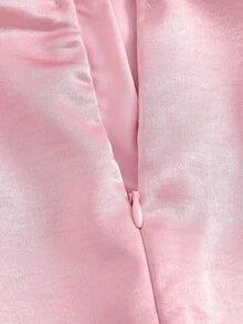 Tween Girls' Elegant Luxurious Pink Spaghetti Strap Off Shoulder Midi Dress, Suitable For Evening Party, Banquet, Holiday, Wedding, Flower Girl, Graduation, Christmas, Halloween, And Other Occasions - Pink - View 7