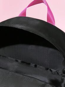 HELLO KITTY AND FRIENDS | SHEIN Ba lô thời trang thông thường màu đen với họa tiết hoạt hình khoan nóng bỏng, Đồ dùng học tập,,Ba lô đi học,,Túi đi học,,Ba lô đi học,,Back To School,Sức chứa lớn,Nhẹ,Di động,Bình thường cổ điển,Thích hợp cho các cô gái tuổi teen,Nữ sinh viên đại học,Hoàn hảo Dành cho trường học, đại học, trung học cơ sở, trung học phổ thông, ngoài trời, du lịch, đi chơi - màu đen - Xem 6