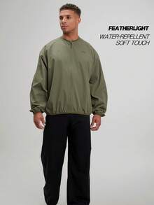 Men's Letter Print Raglan Sleeve Casual Jacket, Green - Green - View 2