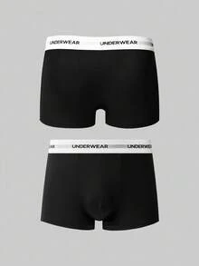 SHEIN 5pcs/Pack Men's Solid Color Briefs With Letter Waistband - Multicolor - View 7