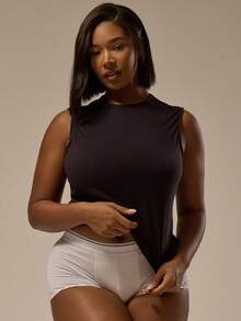 MUSERA Áo tank top dáng dài không tay cổ tròn ôm sát, thanh lịch, cơ bản, gợi cảm, màu kẹo bơ cứng, phù hợp cho các dịp lễ hội, tiệc tùng, mùa xuân hè. - màu đen - Xem 1