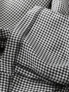 GlowEve CURVE Sacou casual pentru femei de mărime mare, cu guler rever, mânecă lungă, în carouri, cu două rânduri de nasturi