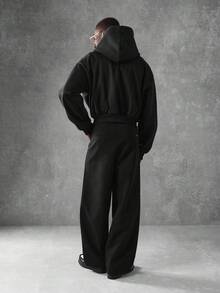 SUMWON 超大全拉链运动街头连帽衫 - 黑色 - 查看 6