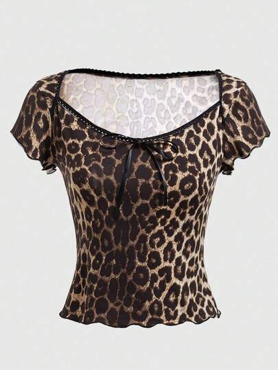 Ladies' Leopard Print T-Shirt, School