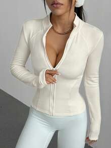 DAZY Chaqueta ajustada de manga larga para entrenamiento, running y yoga