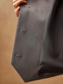 MOTF PREMIUM PLUS SIZE SOLID SINGLE BREASTED CHIC WAISTCOAT - Grey - View 8