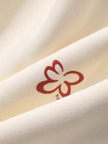 Livesso 2 件套女士纯色短袖上衣和长裤套装，简单休闲日常穿着 - 杏色 - 查看 7