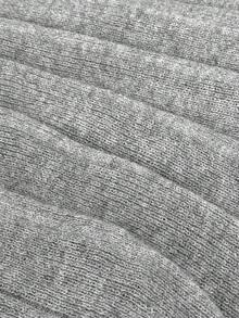 Modelyn 秋冬大码纯色针织休闲连衣裙 - 淺灰色 - 查看 8