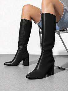 Women Knee-High Boots - Black - View 2
