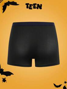 4pcs Halloween Minimalist Pumpkin, Bat, Black Cat, Ghost Print Boxer Briefs, Comfortable & Cute Boys Underwear - Multicolor - View 10
