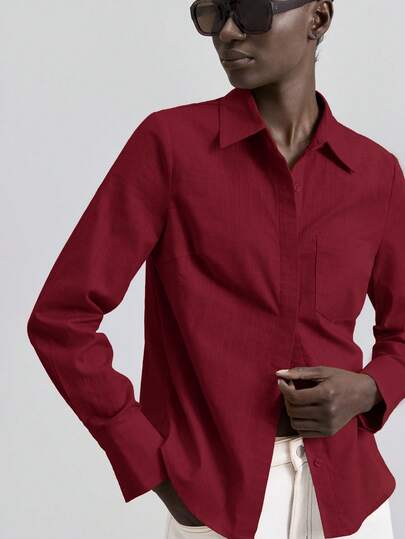 Ontre 2025 秋冬优雅领长袖衬衫，现代都市商务休闲装，适合办公室、约会、派对、婚礼、生日、万圣节、圣诞节 - 优雅女士衬衫，适合教师