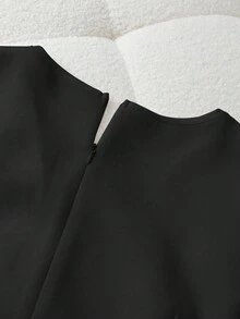 Regalyn Plus Size Women Elegant White Criss-Cross Tie Waist Double-Breasted Mini Dress, Summer