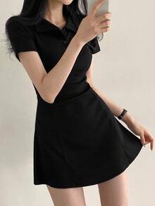 DAZY Women's Summer Short Sleeve Casual A-Line Dress Sundress