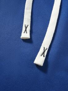 PAVTROS Quần nỉ nam dáng rộng, dây rút, thích hợp mặc hàng ngày, quần thể thao nam, quần nỉ màu xanh, quần thể thao nam, quần dạo phố nam, quần hip hop - Màu xanh hải quân - Xem 4