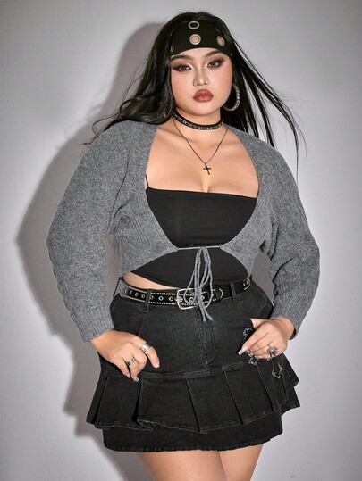 Cardigan corto in maglia casual e versatile per il dimagrimento, adatto per l'autunno/inverno, taglie comode