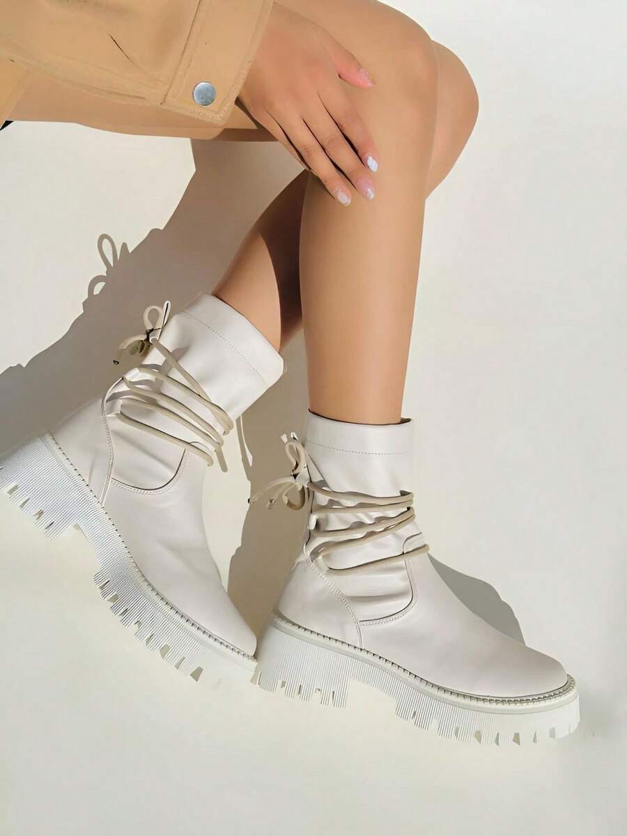 Women Ankle Boots & Booties - White - View 1