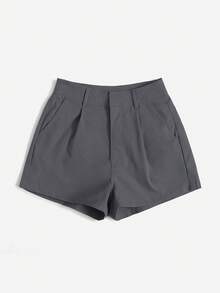 SHEIN Essnce 大码女式夏季短裤、休闲装、夏季演唱会狂欢装、辣妹装 - 深灰色 - 查看 3