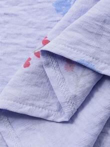 DAZY 女式花卉印花拼布装饰吊带睡衣 - 淡紫色 - 查看 7