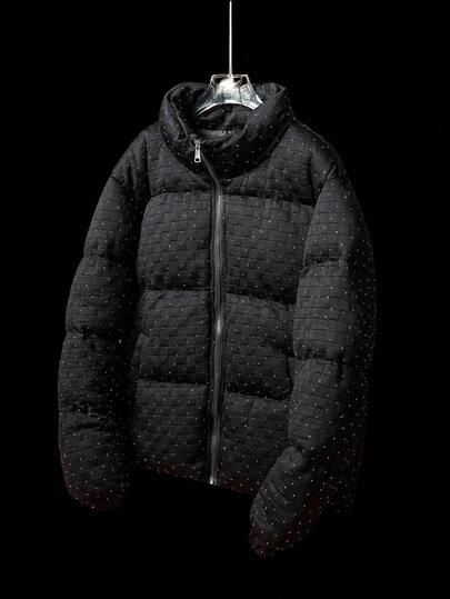 Manfinity EMRG Abrigo acolchado con cremallera de manga larga para hombre, personalizado, para otoño/invierno