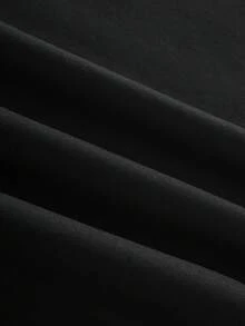 INAWLY 大码女式休闲字母印花连帽运动衫 - 黑色 - 查看 6