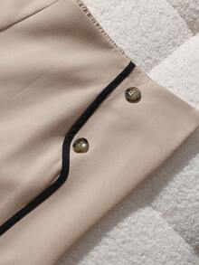 Regalyn Plus Size Women Casual Contrast Trim Straight Leg Pants Fall Cloth For Women