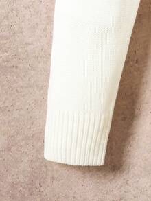 1 件休闲青少年男孩毛衣，三色拼接，厚针织，圆领，常规版型长袖，舒适厚度，独特颜色组合，宽松套头毛衣，适合日常穿着和外出，秋冬必备