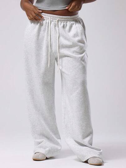MUSERA Plus Size Straight Leg Elasticated Joggers Everyday Casual Basics Spring