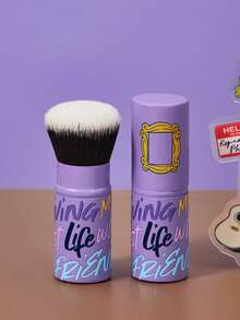 FRIENDS X SHEIN 带字母和框架图案的伸缩化妆刷，礼品 - 紫色 - 查看 1