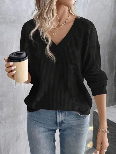 EMERY ROSE 休闲百搭纯色落肩宽松T恤