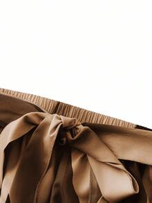 Franclia Plus Size Front Tie All-Over Allover Print Skirt, Casual Everyday Wear