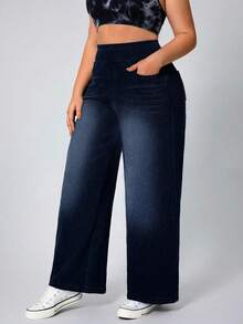Flexra Plus Size Soft Medium Washed Elastic Denim Jeans