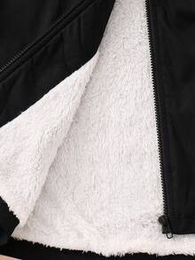 SHEIN Tween Boy Casual Hooded Sleeveless Padded Jacket, Autumn/Winter,Ensemble Hiver,Winter Clothing,Fall Outfits,Fall Clothing,All Clothes For Kids,Winter Outwear,Winter Jacket, - White - View 5