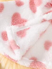 SHEIN Herbst/Winter Neue Baby Mädchen Kapuzen Cape Umhang Herz Plüsch Jacke, Säuglings Schal Neugeborenes Baby süß niedlich Prinzessin Umhang Mantel, geeignet für Outdoor-Tragen bei jedem Anlass